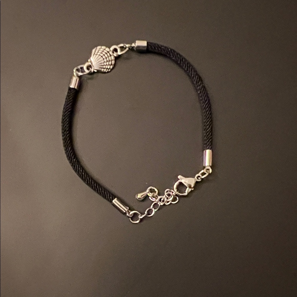 Hand Crafted Black Bracelet with Silver Accents